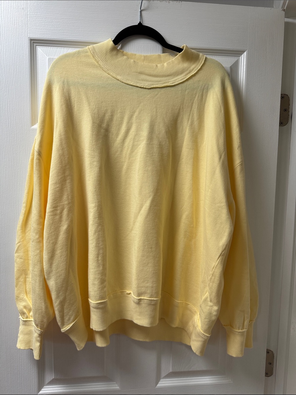 Free people butter yellow mock neck. Size L. NWT